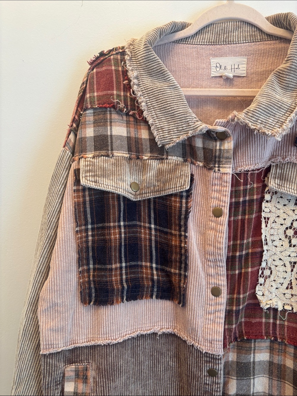 Oli & Hali | STAR Patchwork & Corduroy Jacket Sz L - Picture 11 of 16